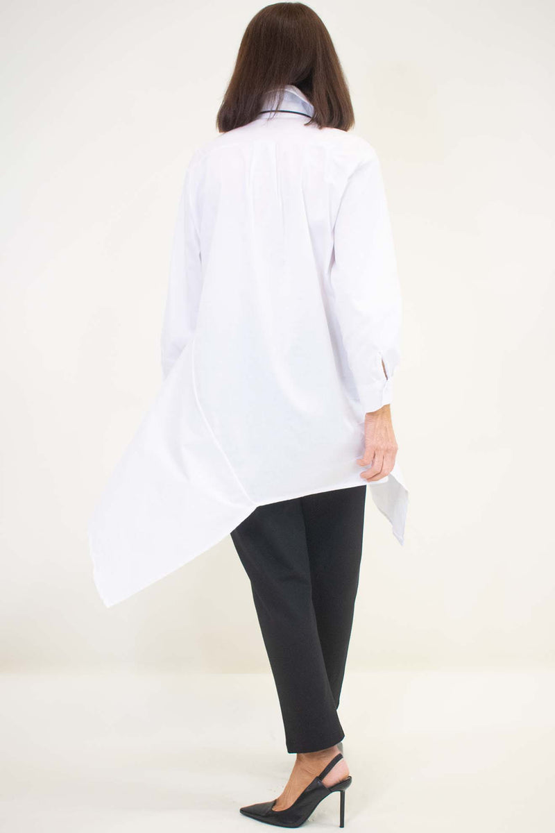 Sacha Waterfall Shirt in Crisp White