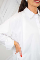 Winnie Waterfall Side Shirt in Crisp White