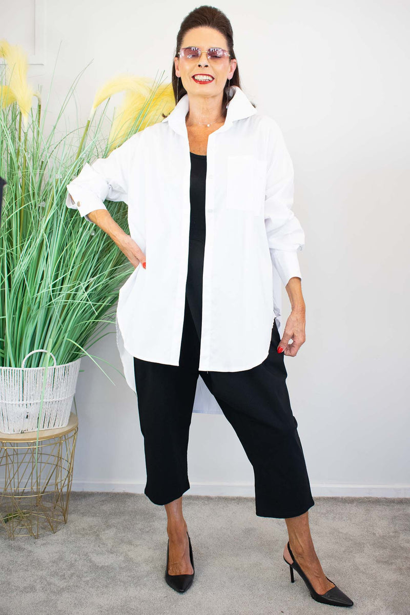 Cantolina Gold Button Shirt in White