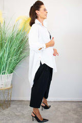 Cantolina Gold Button Shirt in White