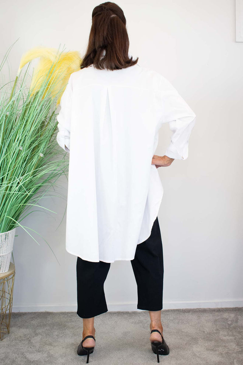 Cantolina Gold Button Shirt in White