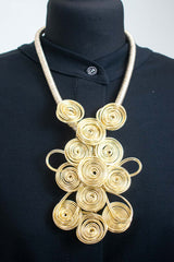 Statement Longline Twisted Wire Necklace in Gold