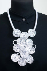 Statement Longline Twisted Wire Necklace in Silver