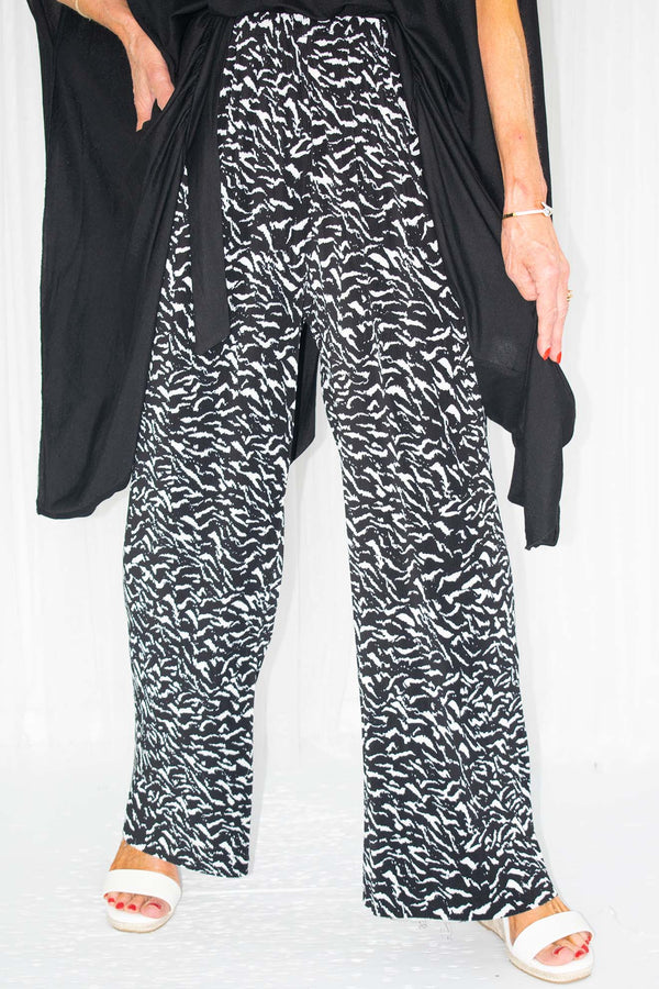 Hailey Pleated Trousers in Zebra Print