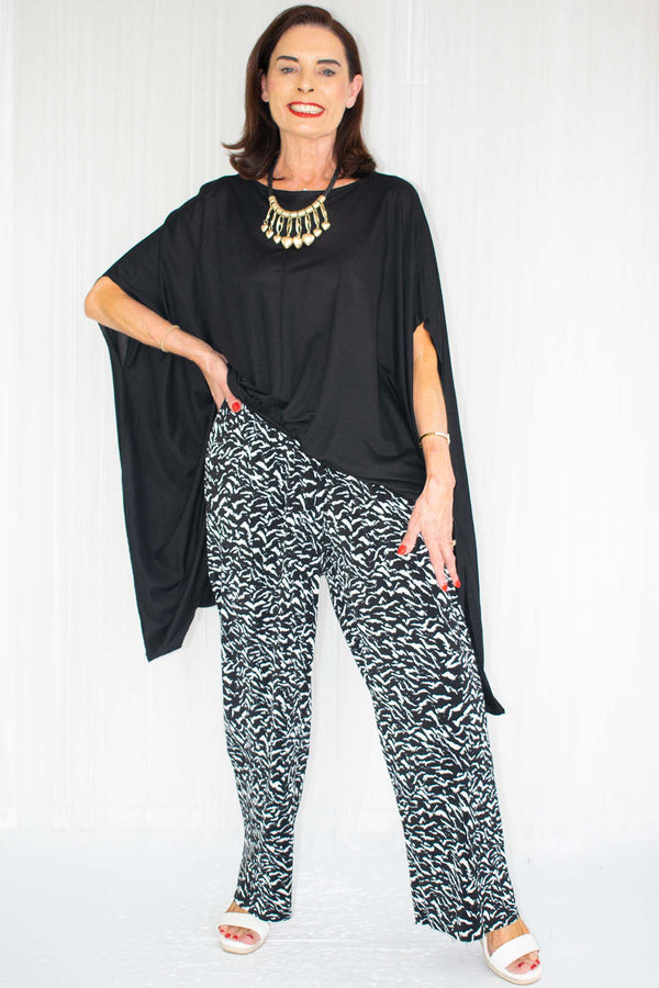 Hailey Pleated Trousers in Zebra Print