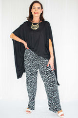 Hailey Pleated Trousers in Zebra Print