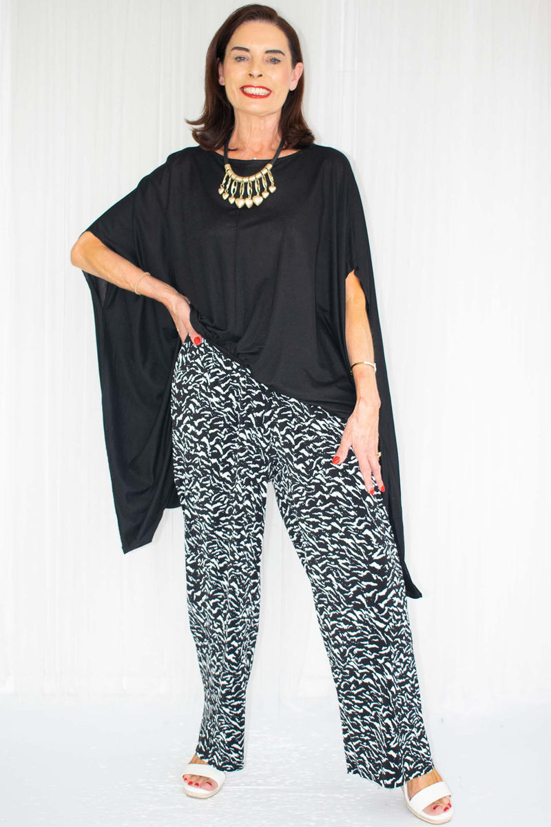 Hailey Pleated Trousers in Zebra Print