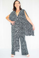 Hailey Pleated Trousers in Zebra Print