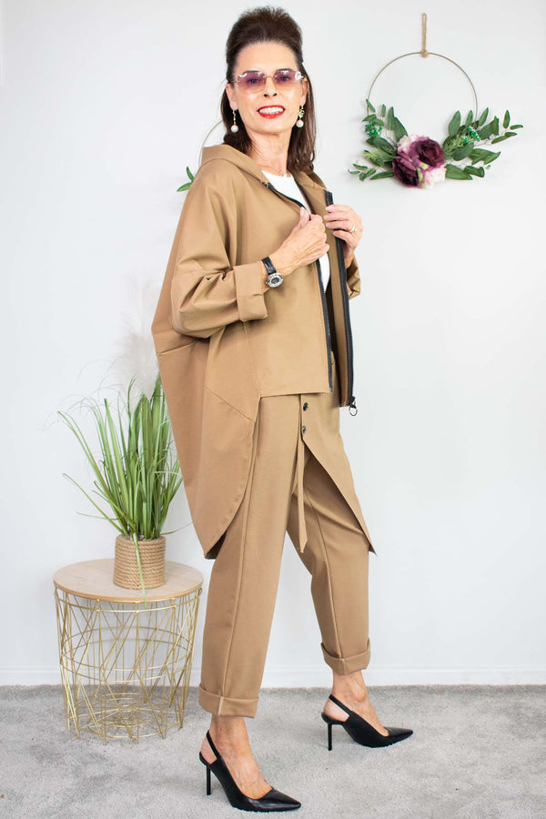 Zena Zip Jacket in Camel