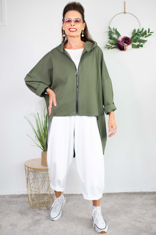 Zena Zip Jacket in Khaki