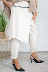 Zoey Zip Detail Trouser in  warm beige