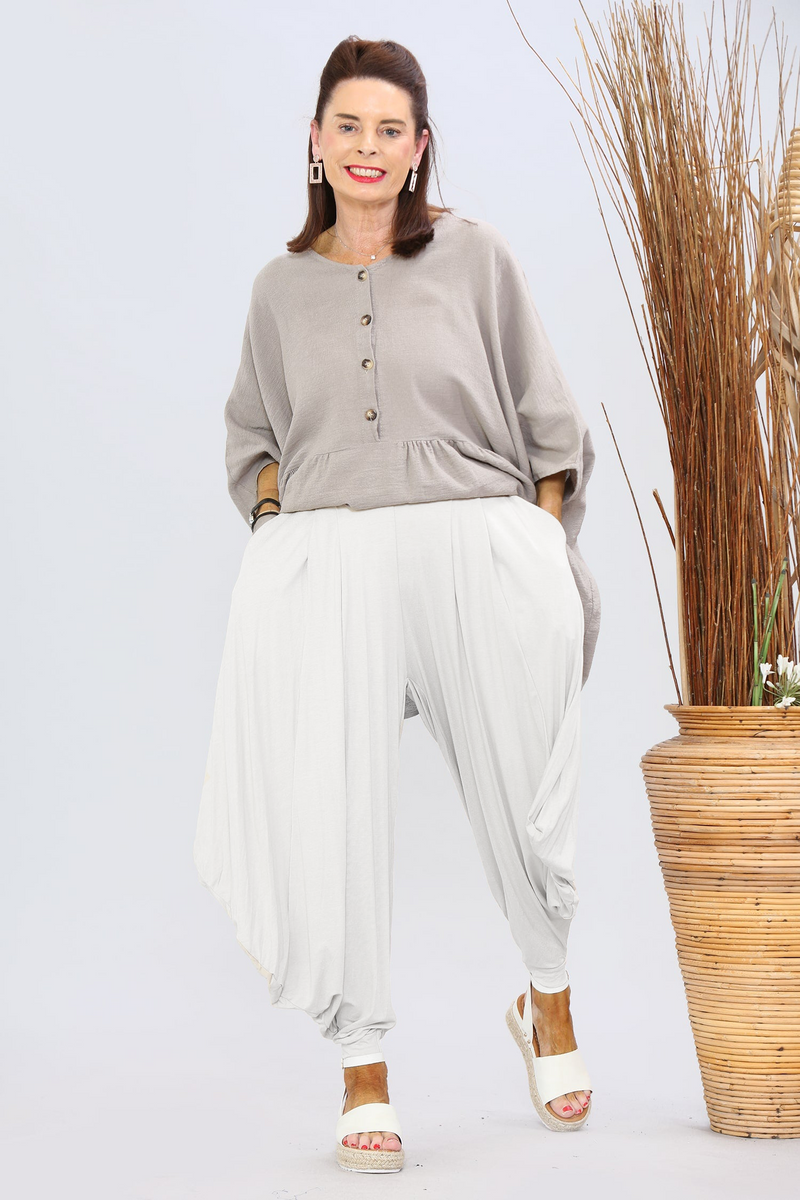 Balloon Style Harlem Trousers in White