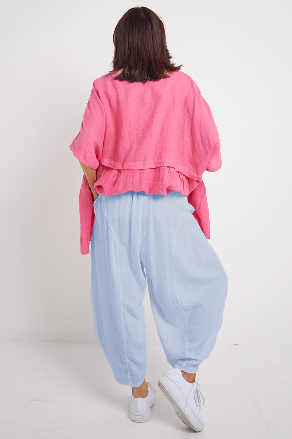 Ruby  linen  Balloon cocoon  In Baby Blue