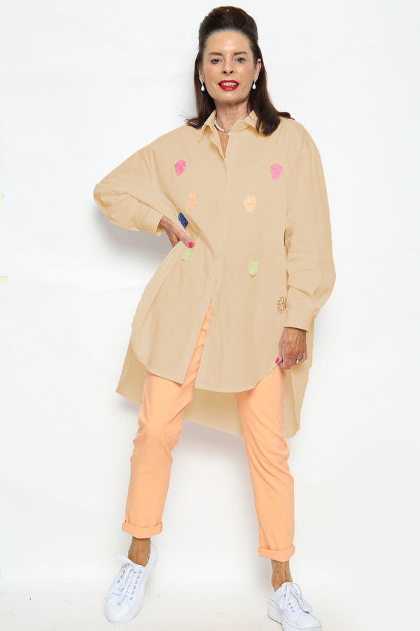 Flamingo Shirt SS24 Collection In Biscuit