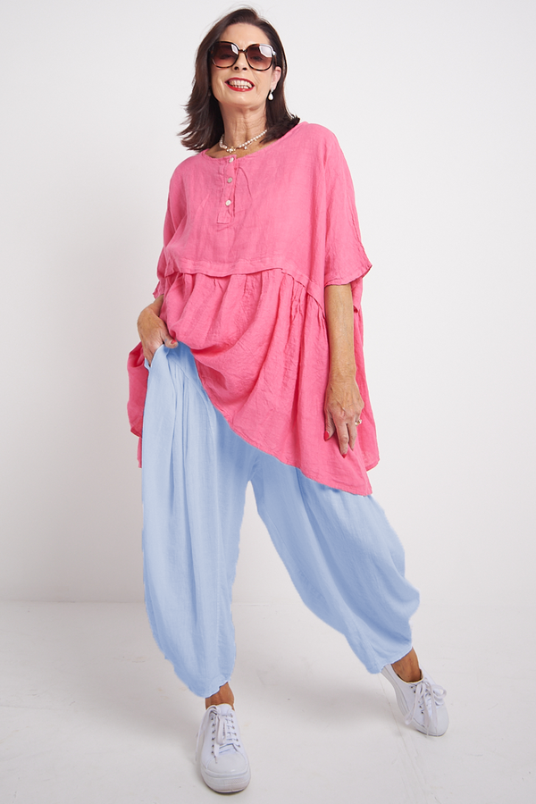 Ruby  linen  Balloon cocoon  In Baby Blue
