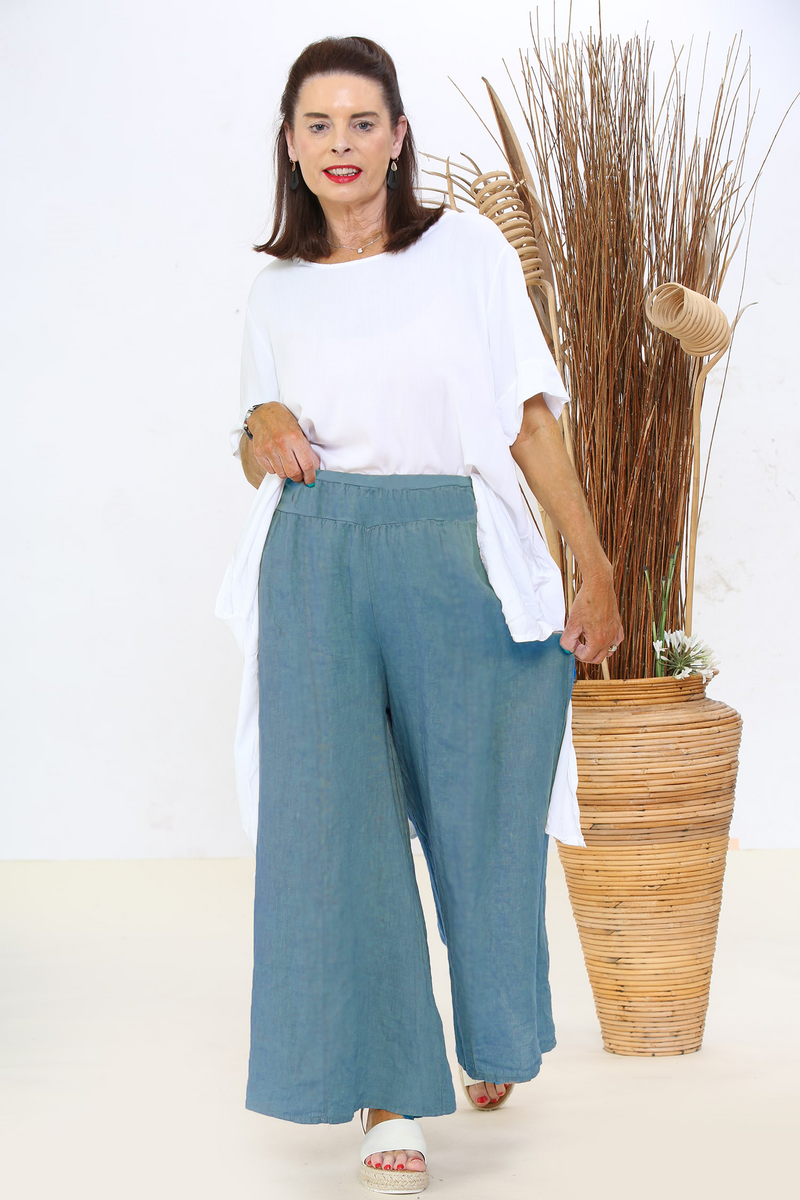 Culotte denim  Wide Leg Trouser In Denim blue dolly