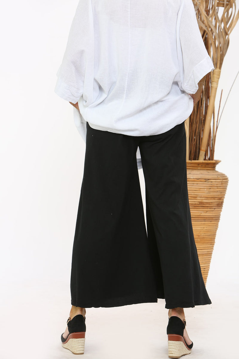Black Cotton Culotte TrouserMARIA
