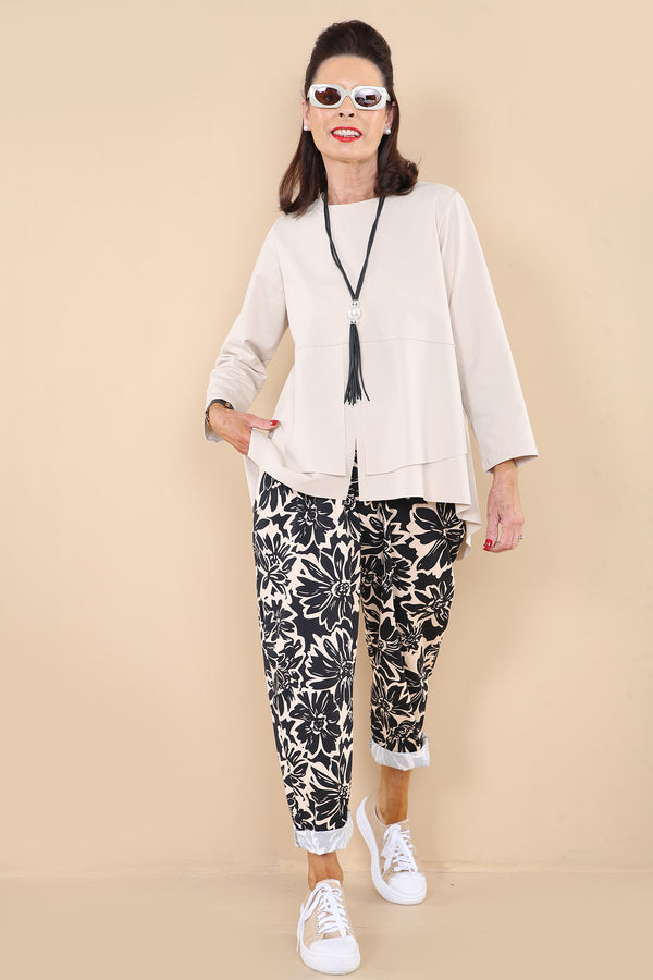 Cora Scuba Top In Beige