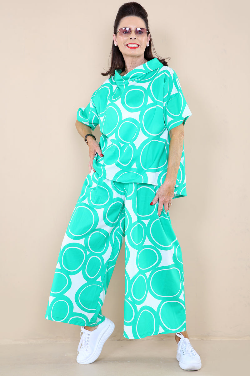 Lucy Palazzo Trouser - Apple Green