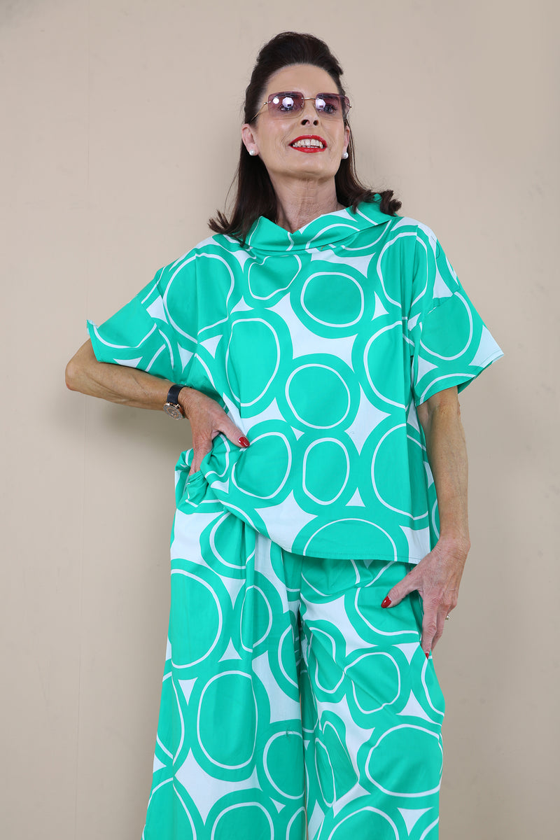 Lucy Palazzo Trouser - Apple Green