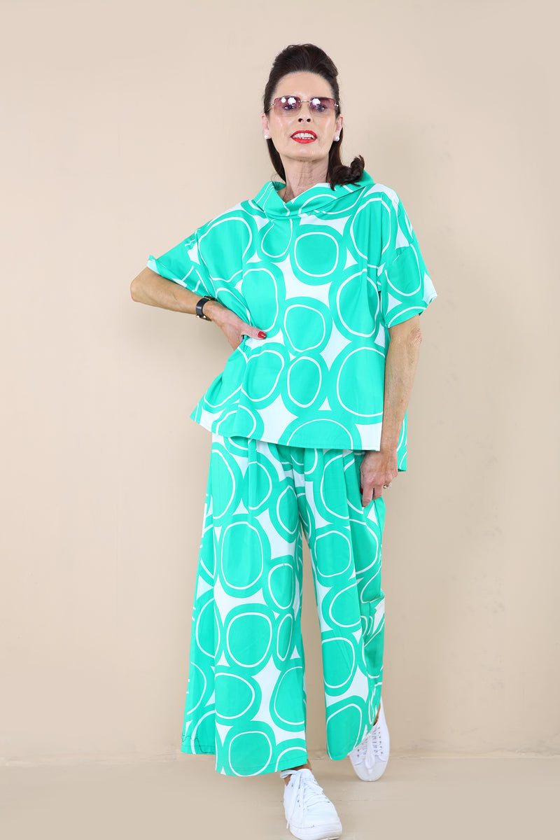 Lucy Palazzo Trouser - Apple Green