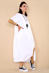 Lona Dress In White
