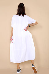 Lona Dress In White
