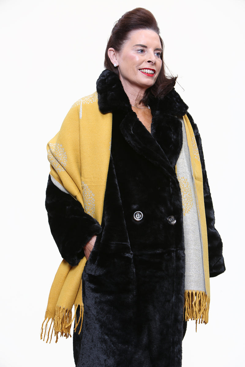 New York Faux Fur Jacket In Black