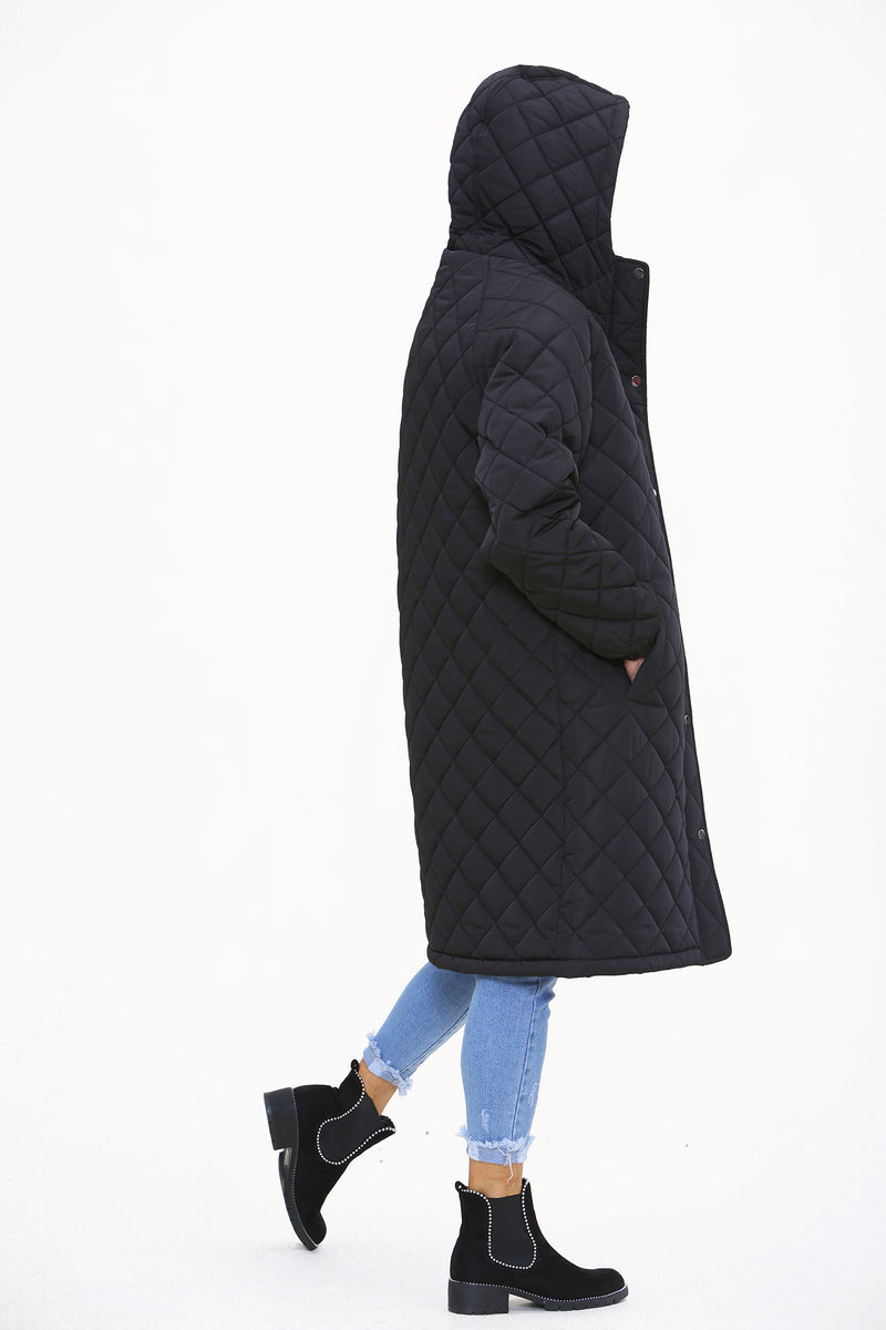 GATESHEAD Diamond Quilted Country Jacket In Black