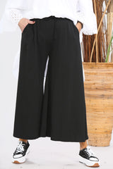 Black Cotton Culotte TrouserMARIA