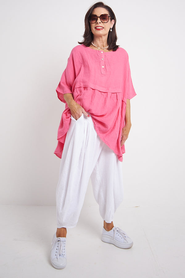Ruby  linen  Balloon cocoon  In White - Bond Street Store