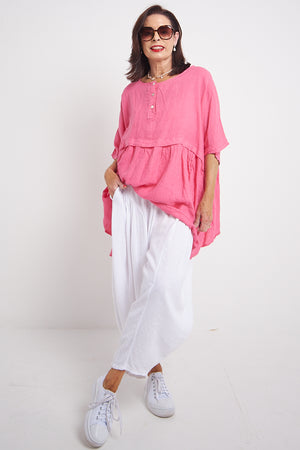Ruby  linen  Balloon cocoon  In White - Bond Street Store