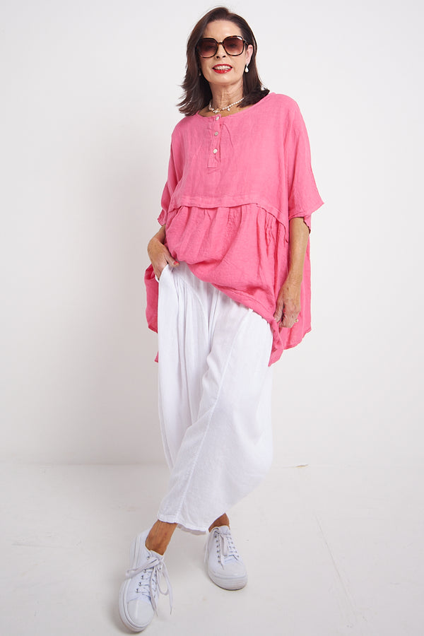 Ruby  linen  Balloon cocoon  In White - Bond Street Store
