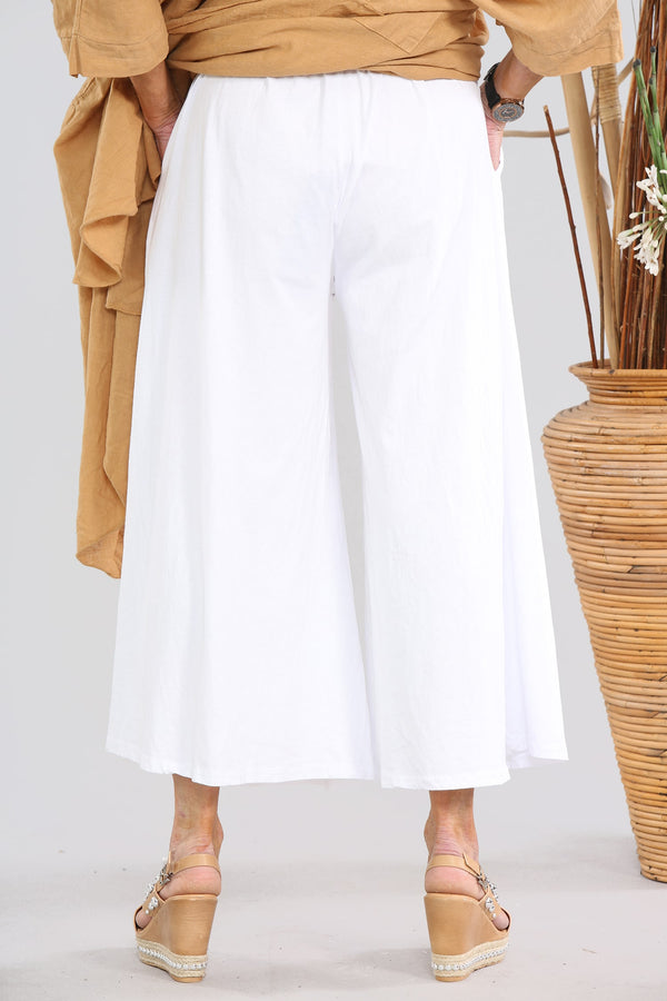 White Cotton Culotte Trouser MARIA