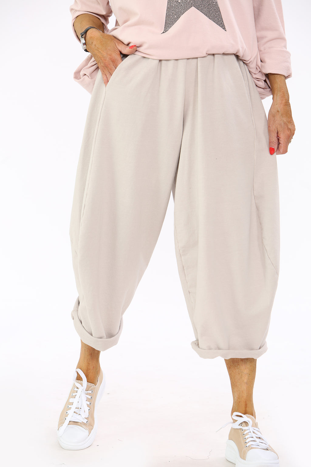 Womens Joggers Cotton Bottoms Trousers Navy Plus Size Curve Range