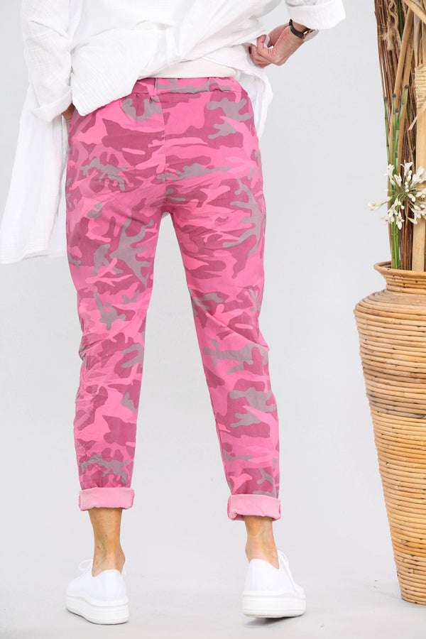 Army Magic Pant Bright Pink / summer fabric