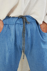 kimmy Trousers  In Wash Denim Blue