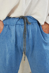 POLLA Trousers  In Wash Denim Blue