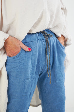 kimmy Trousers  In Wash Denim Blue