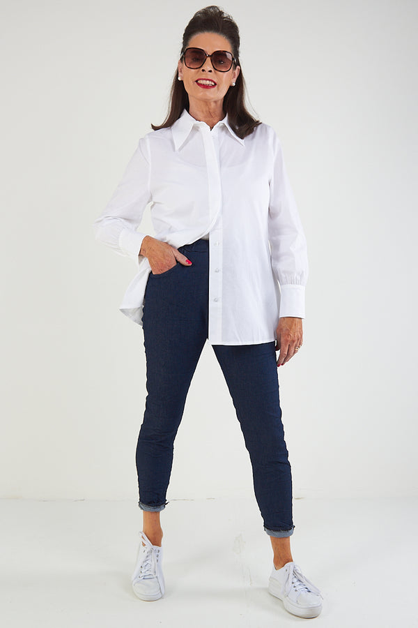 kimmy   Trousers  In Dark Denim Blue