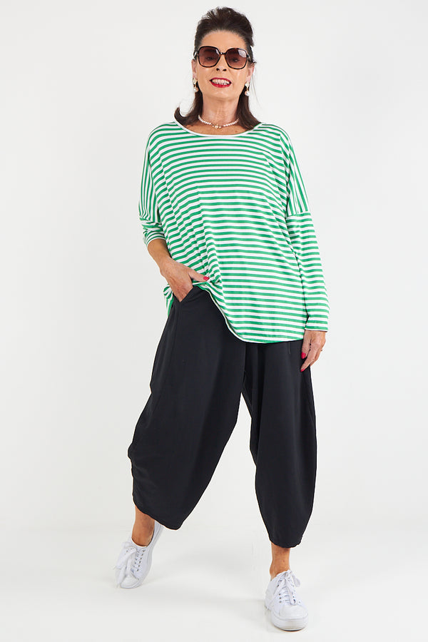 Vannesa Striped Top In mint green