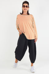 Vannesa Striped Top In Orange