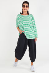 Vannesa Striped Top In mint green