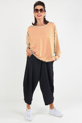 Vannesa Striped Top In Orange