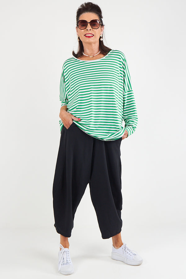 Vannesa Striped Top In mint green