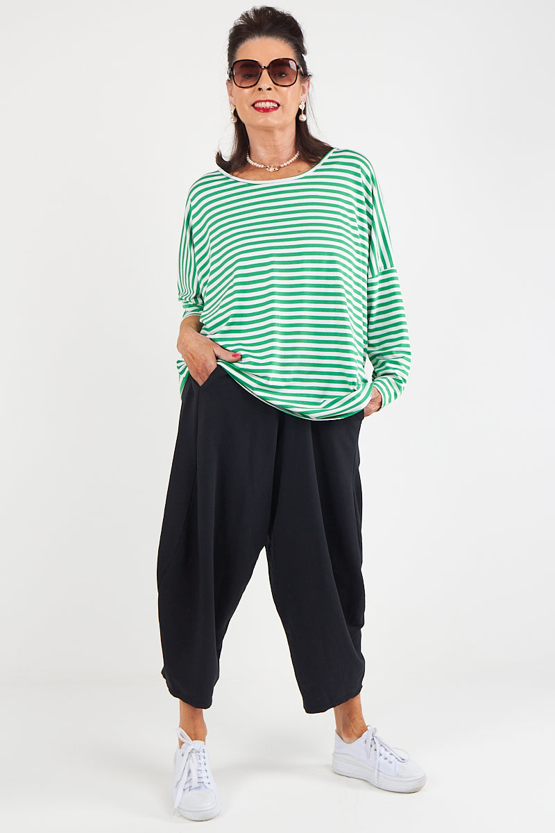 Vannesa Striped Top In mint green
