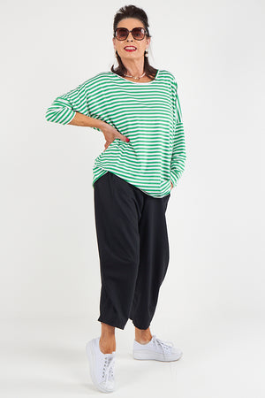 Vannesa Striped Top In mint green