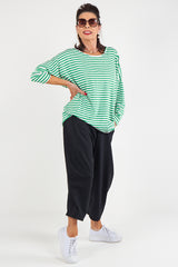 Vannesa Striped Top In mint green