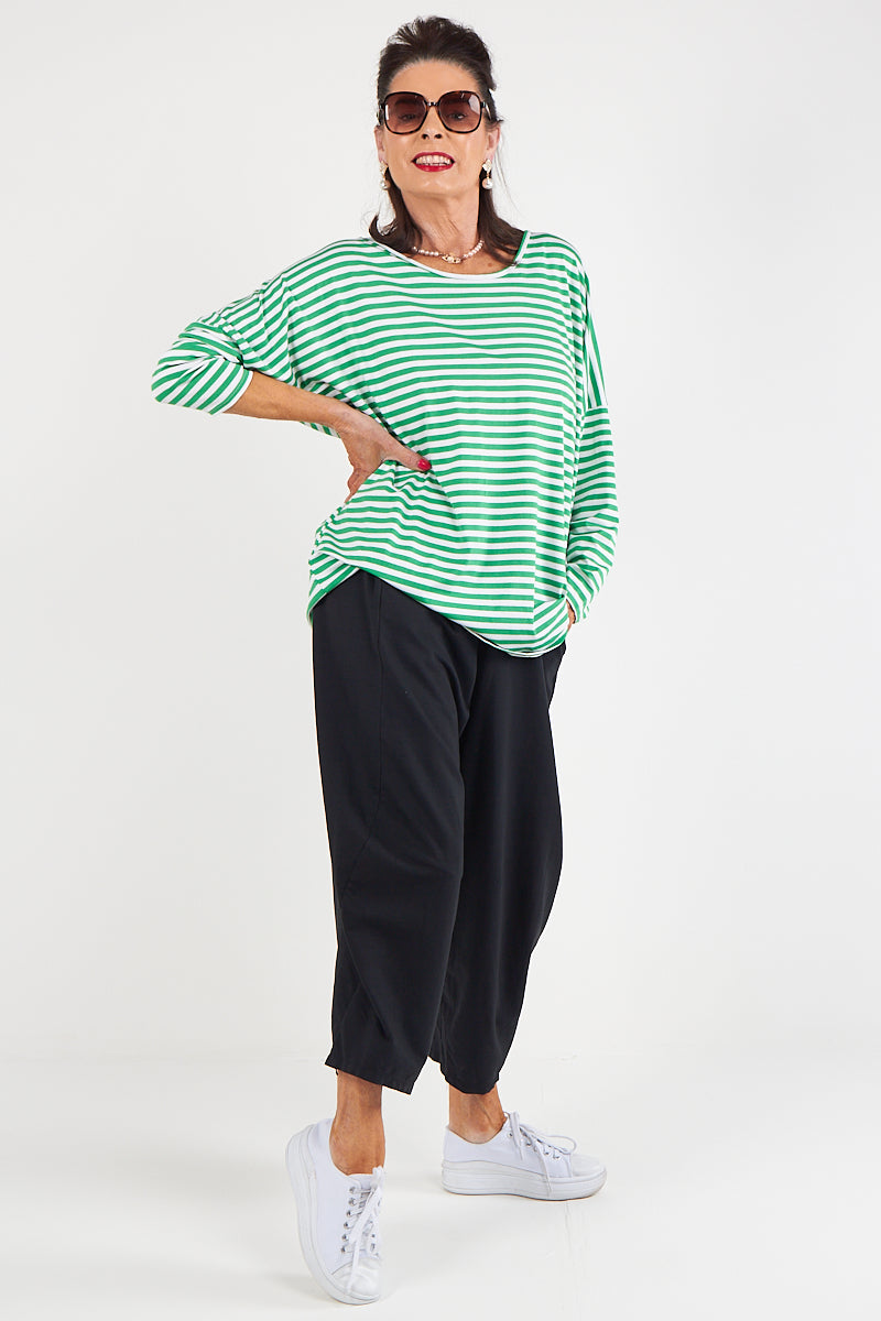 Vannesa Striped Top In mint green