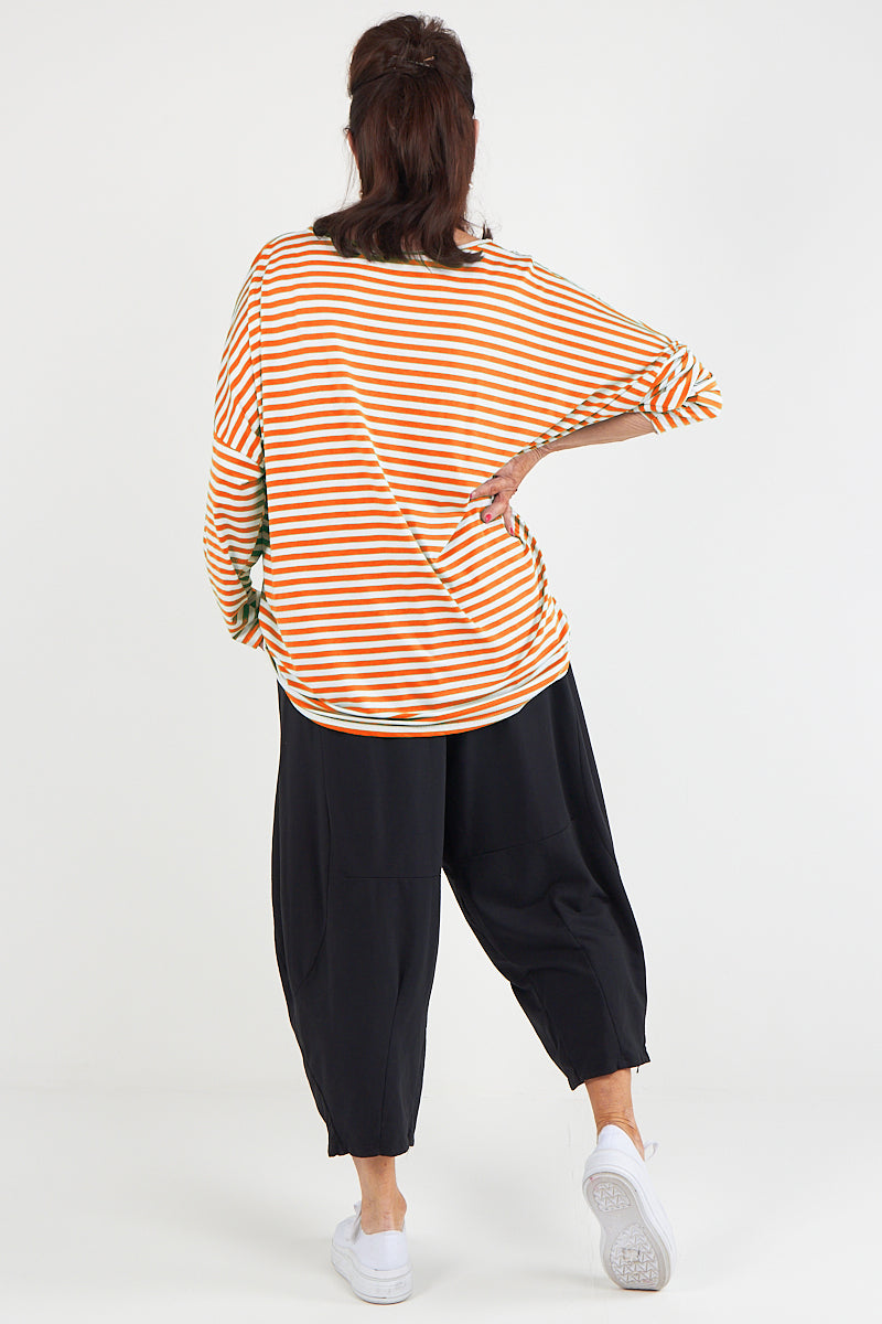 Vannesa Striped Top In Orange